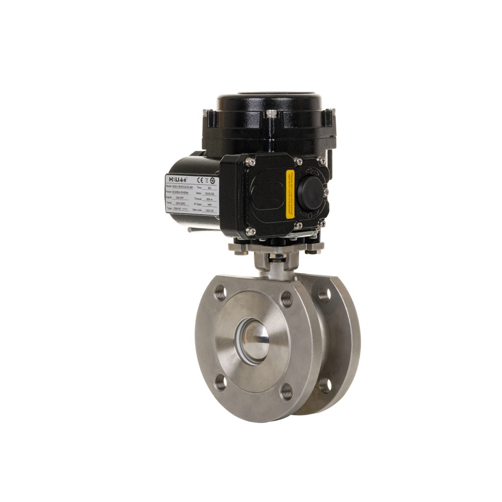 Lithium battery Electric flanged hard seal butterfly valve